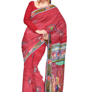 Viscose Saree - Red